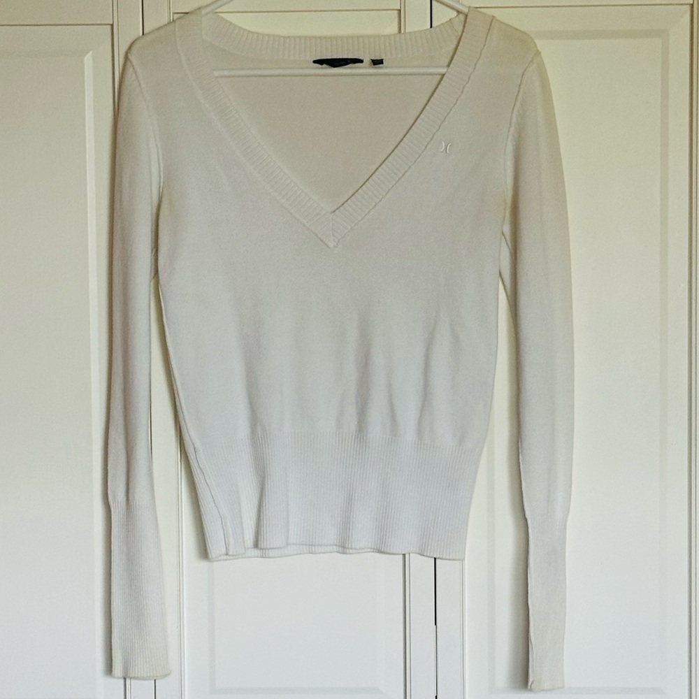 Hurley Women's V-Neck Sweater - White